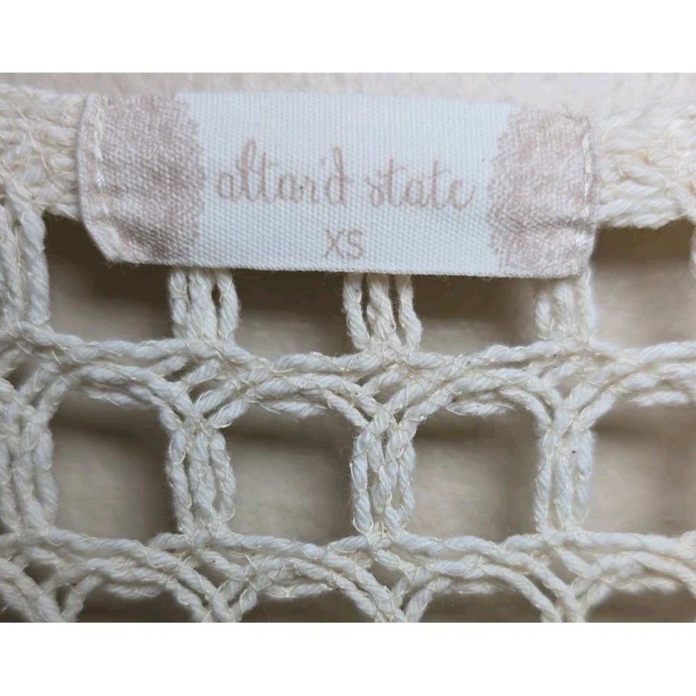 Altar'd State Open Crochet Top  Juniors XS  Bohemian Beach Cover Up Cottegecore - Picture 3 of 7